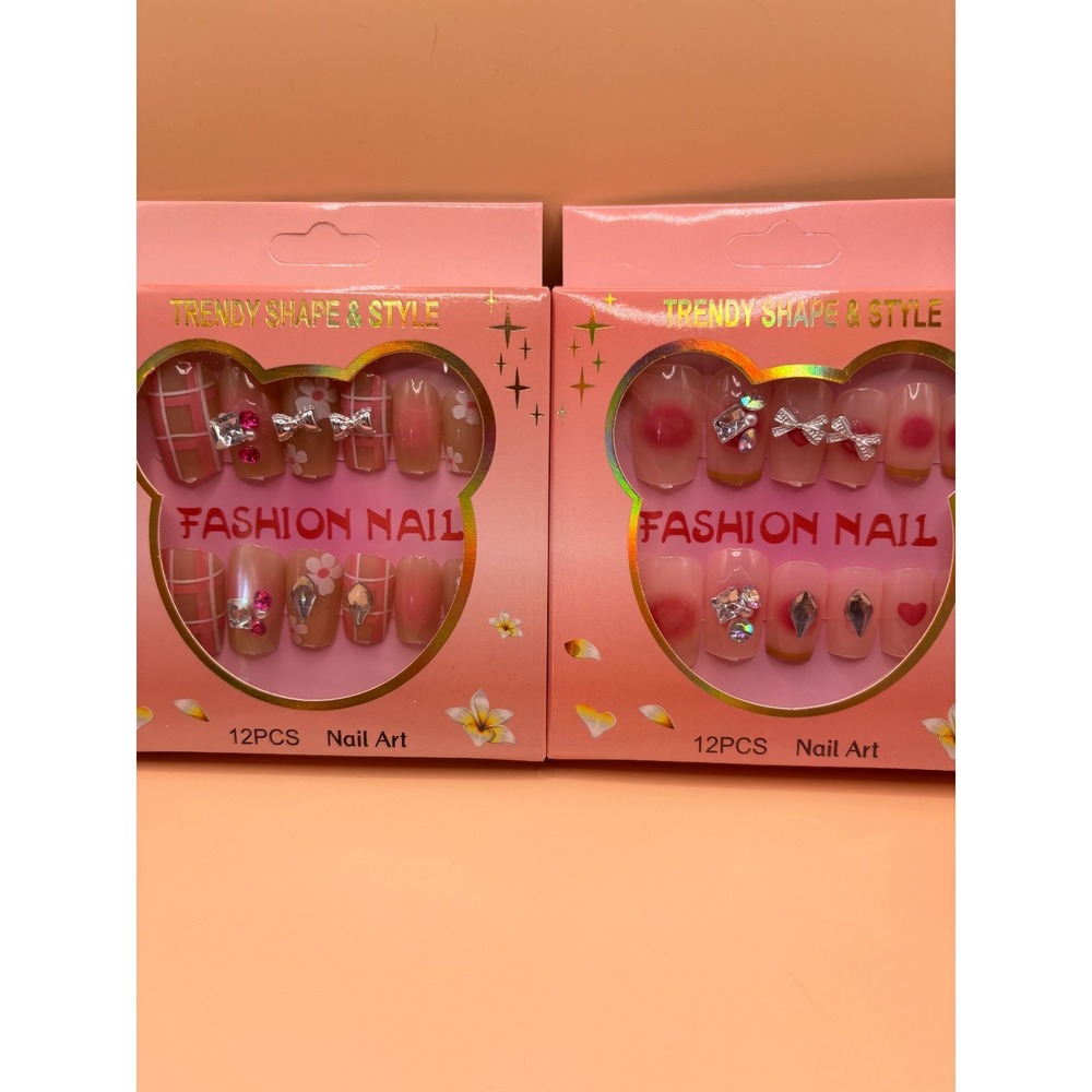 Fashion Nails - Press On Nails, 12 Pcs Nail Art - 2 Boxes